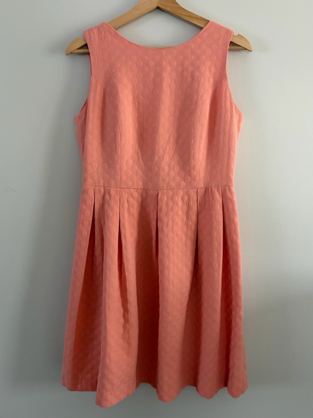 Dorothy Perkins Coral Pleated Fit-and-Flare Dress